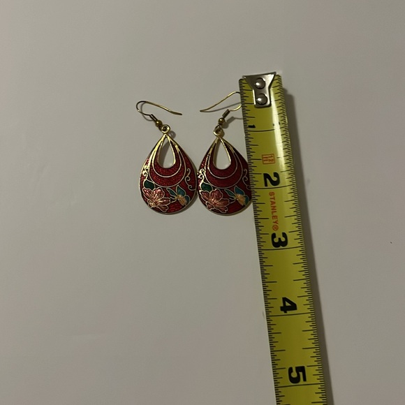 Vintage cloisonné earrings! - Picture 3 of 3